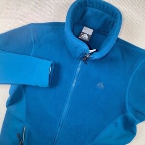 Nike ACG Fleece Jacket Womens Small‎ Blue Fit Therma Full Zip Mock Neck Gorpcore